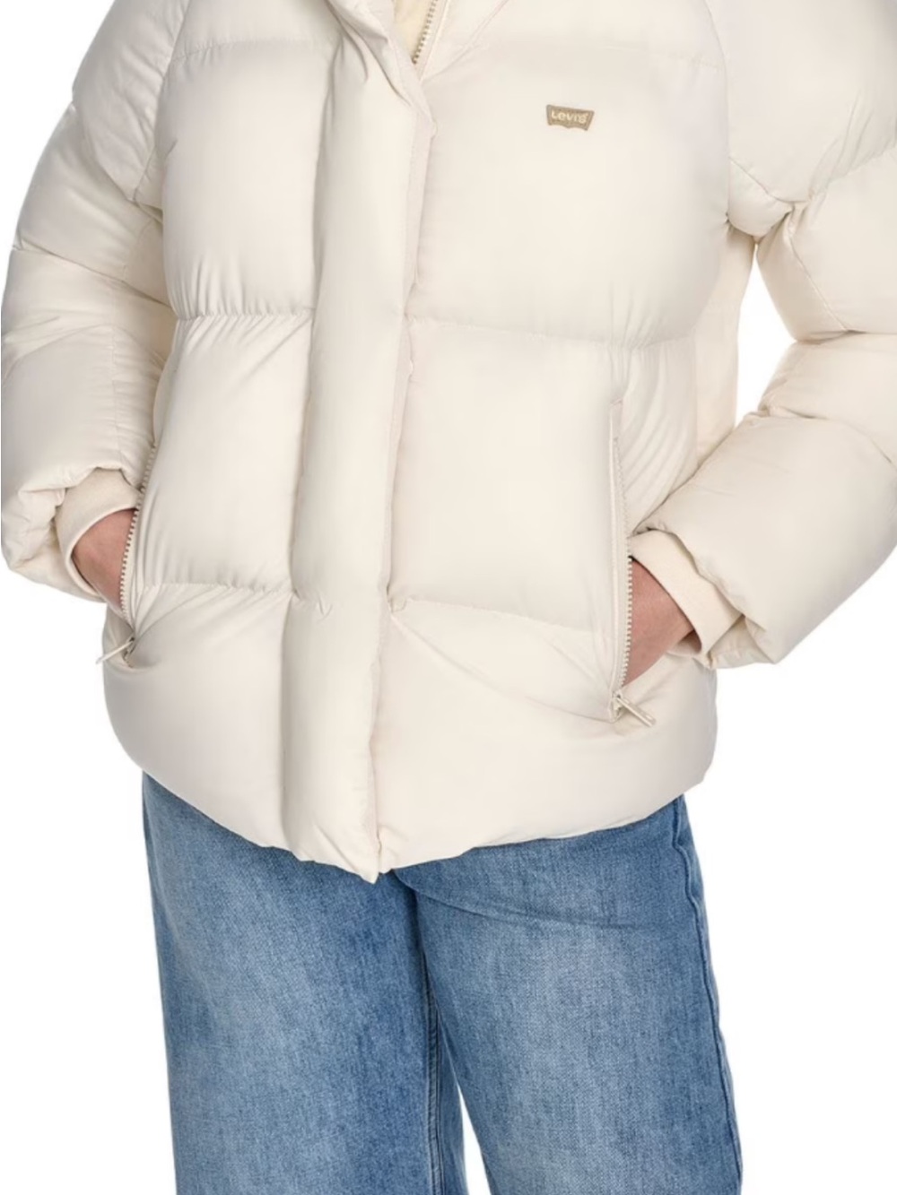 Levi's Women's Light Cream Puffer Jacket